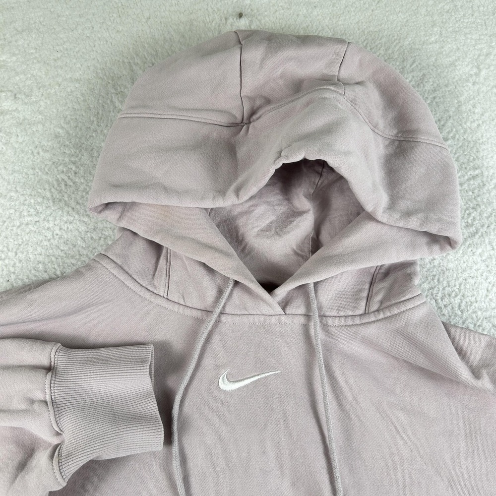 Nike Hoodie Womens XL Purple‎ Phoenix Fleece Cropped Boxy Pullover Sweatshirt - Picture 3 of 14